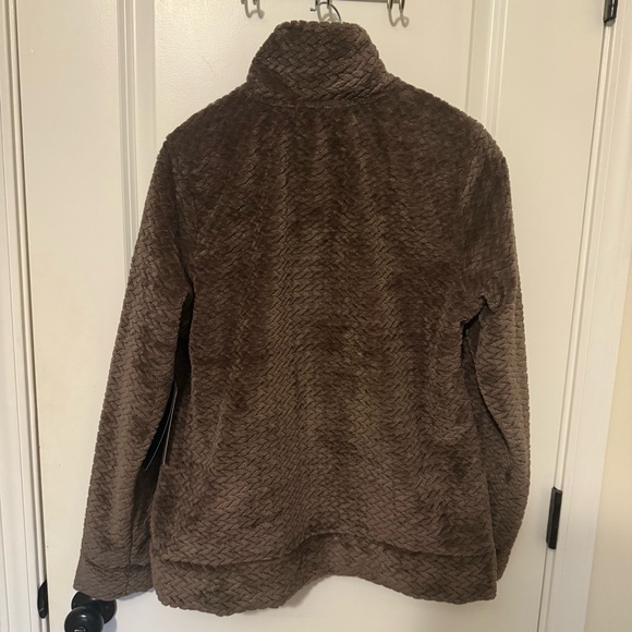 Free Country Brown Mocha Women's Cable Braided Butter Pile® Teddy Jacket - Picture 12 of 15